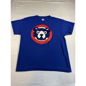 MAJESTIC Chicago Cubs Bear Logo  Baseball t- Shirt‎ Mens MLB Large L